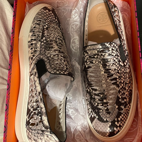 Tory Burch Huarache 2 Slip-On Sneaker Snake Embossed - Picture 3 of 6